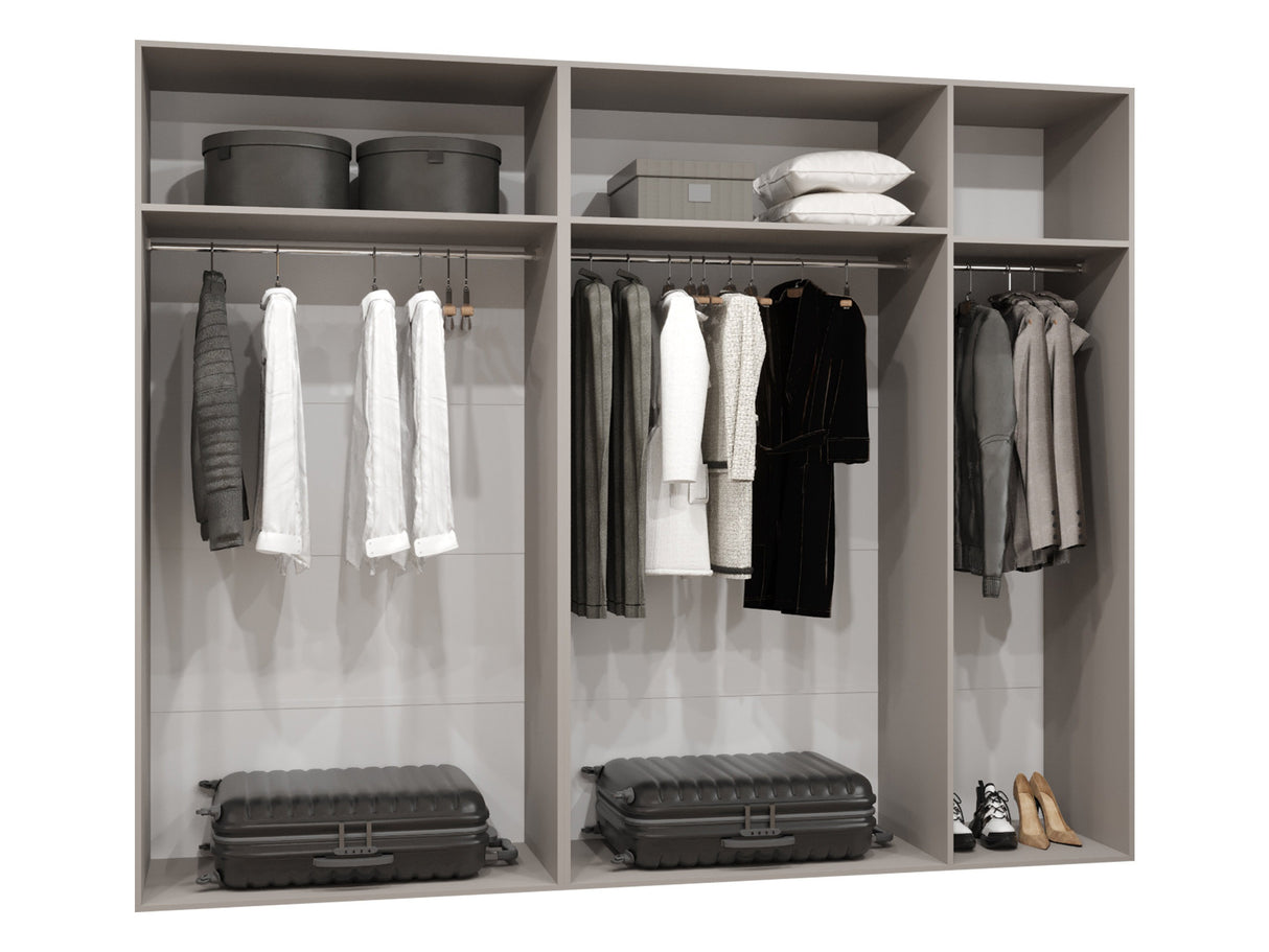 Gardróbszekrény MILA 1 250, Szín: Fehér, Fogantyú színe: Aranysárga