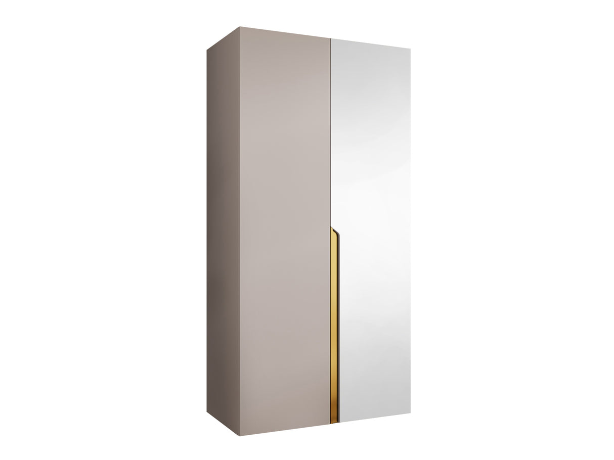 Gardróbszekrény MILA 2 100, Szín: Kasmír, Fogantyú színe: Aranysárga