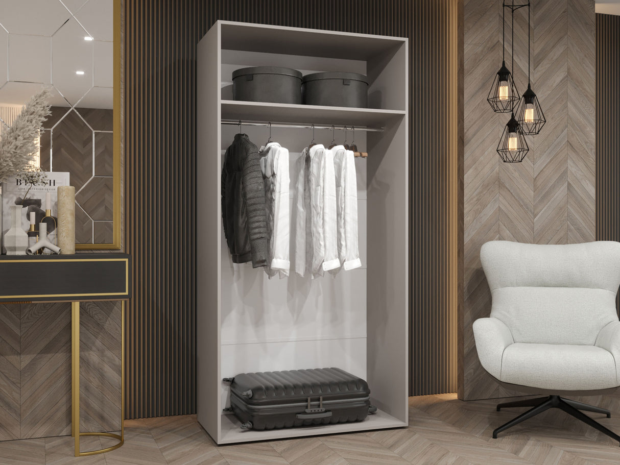 Gardróbszekrény MILA 2 100, Szín: Kasmír, Fogantyú színe: Aranysárga