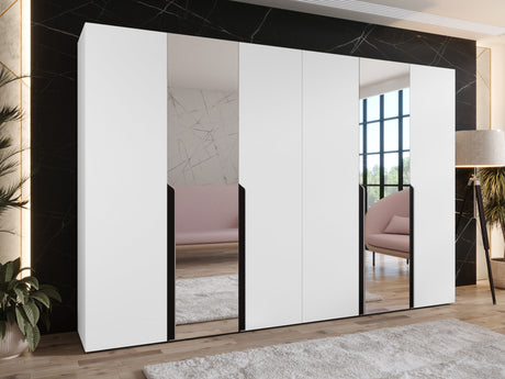 Gardróbszekrény MILA 2 300, Szín: Fehér, Fogantyú színe: