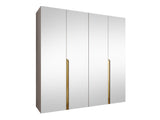 Gardróbszekrény MILA 3 200, Szín: Kasmír, Fogantyú színe: Aranysárga
