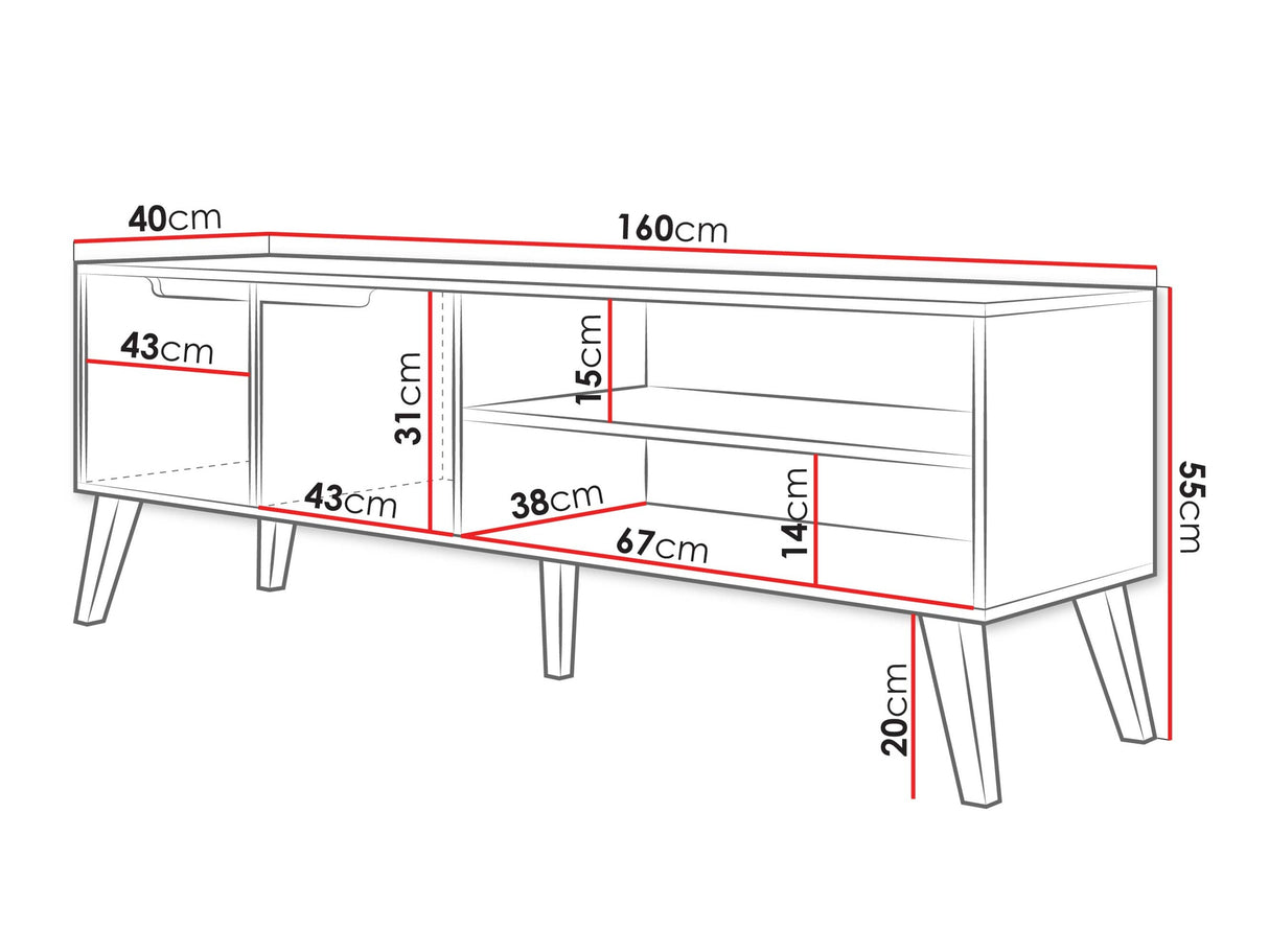 TV-állvány RTV 160 NORDELO, Szín: Kasmír