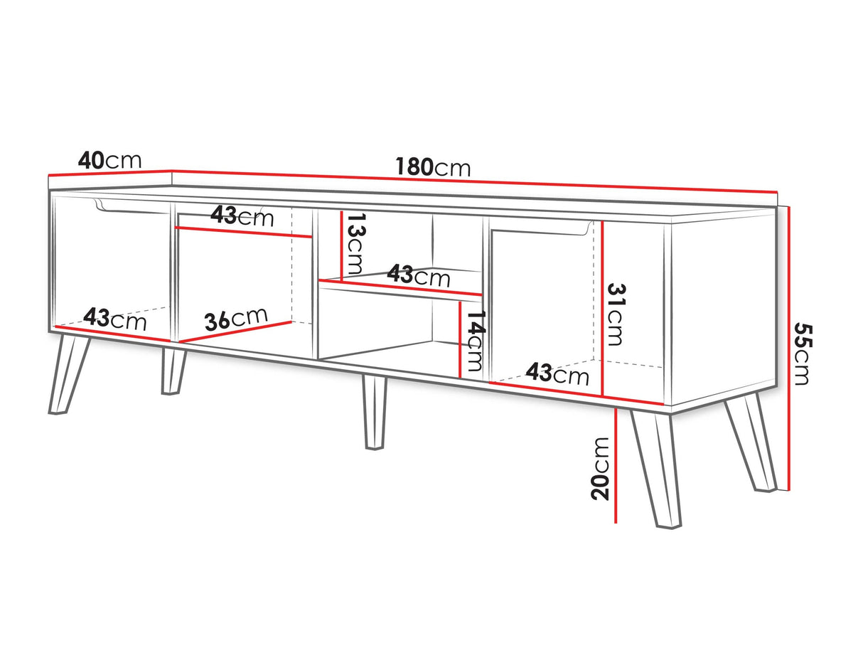 TV-állvány RTV 180 NORDELO, Szín: Kasmír