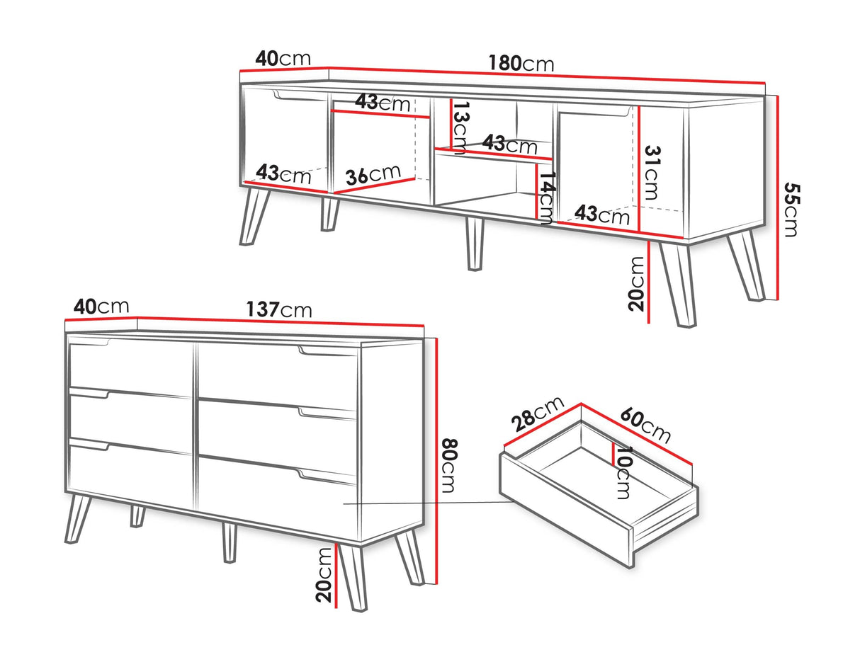 Nappali szett NORDELO I, Szín: Kasmír