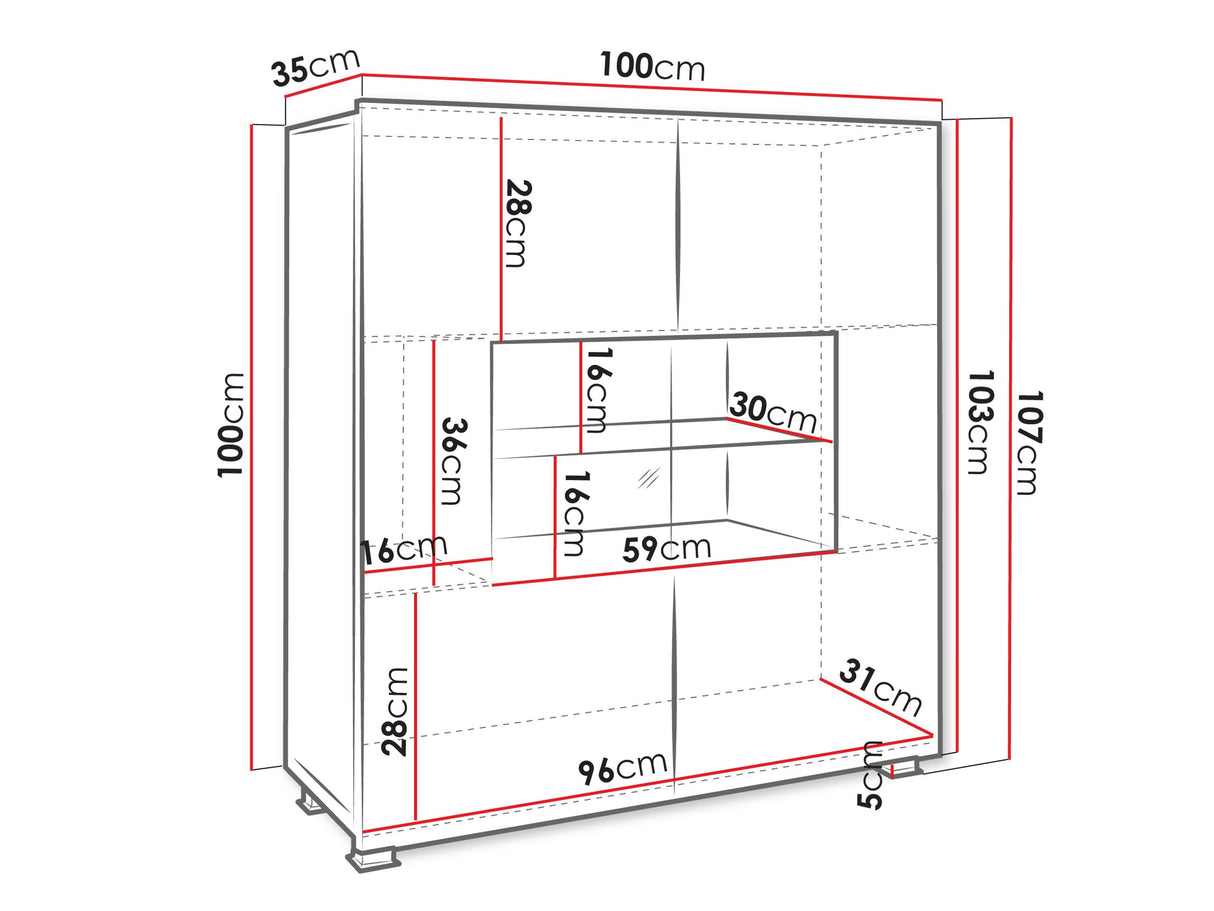 Szekrény Calabrini (Bralani BR01), -világítás: Nem, Szín: Dió