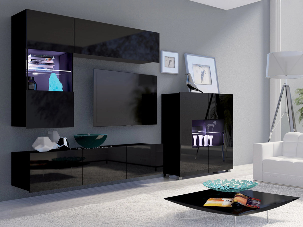 Szekrény Calabrini (Bralani BR01), -világítás: Kék, Szín: + Fényes 4505778