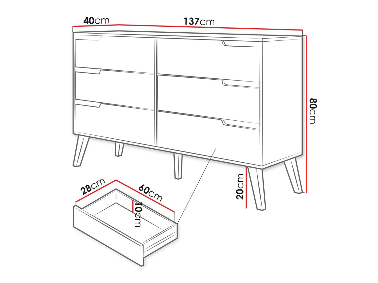 Komód 6S NORDELO, Szín: Kasmír 4507291