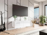 TV-állvány Calabrini 100 (Bralani BR03), Szín: Fehér + Fényes fehér 4507650