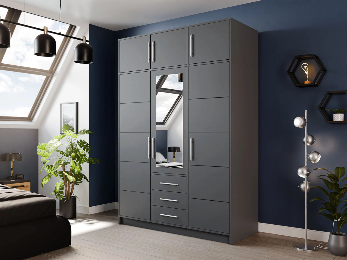 Gardróbszekrény BALI II D3 +, Szín: Grafit 4507812