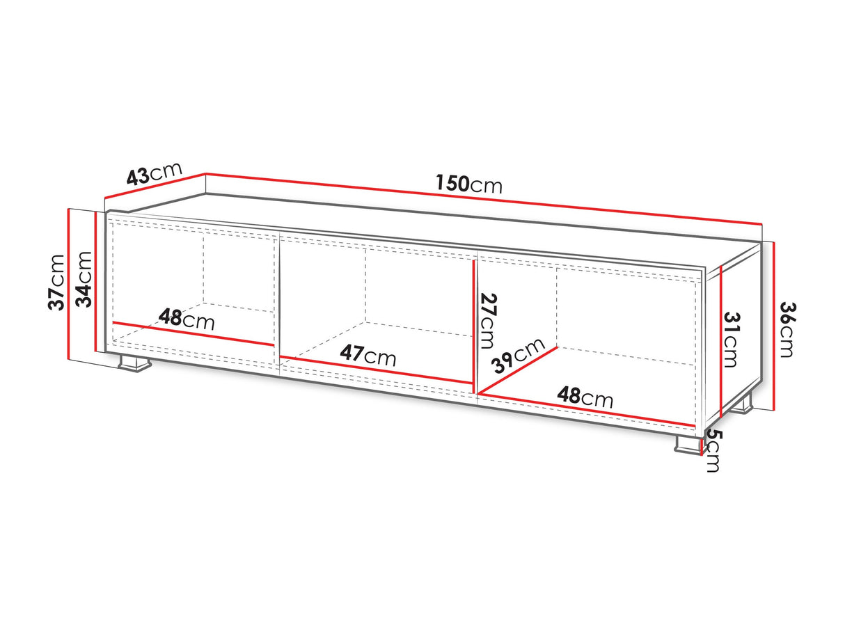 TV-állvány Calabrini 150 (Bralani BR04), Szín: Kasmír 4509004