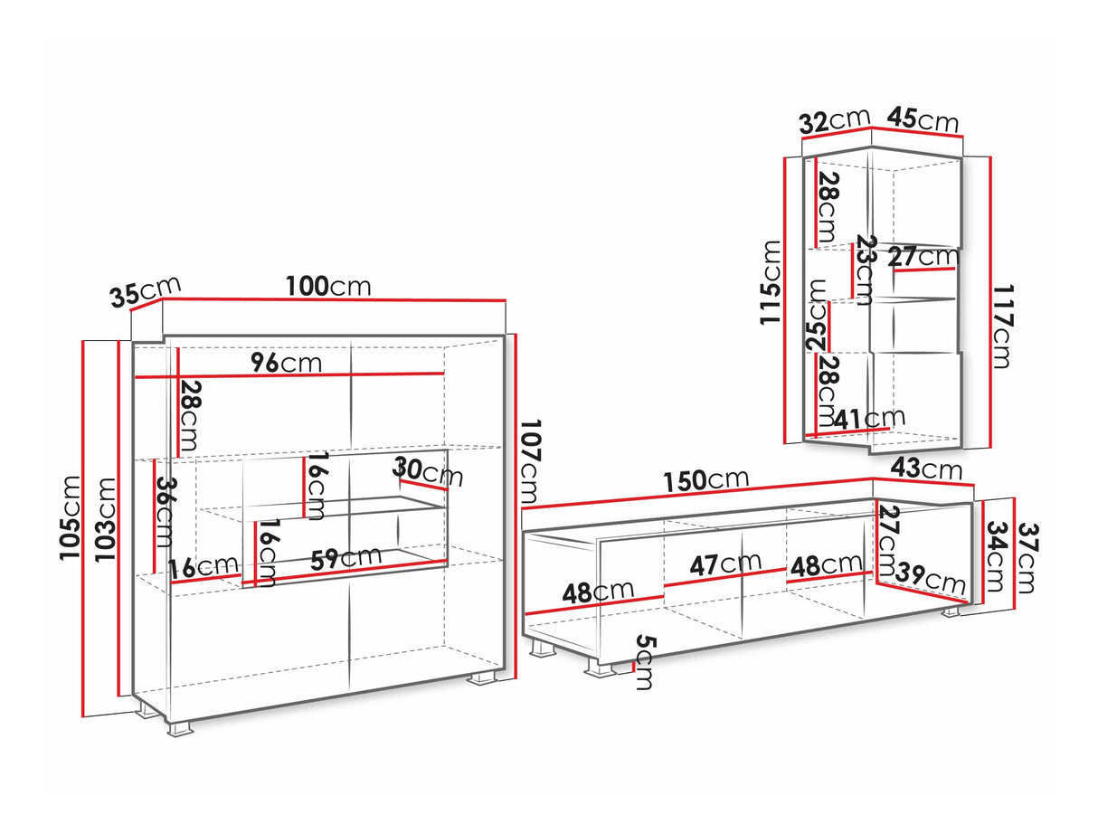 Nappali szett Calabrini (Bralani VII), Szín:, -világítás: Kék 4509672