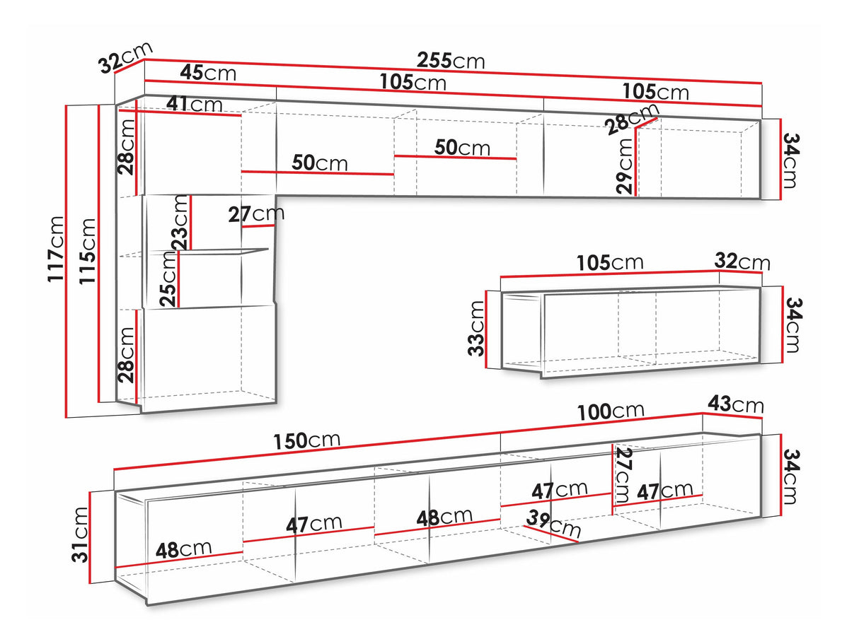 Nappali szett Calabrini (Bralani IV), -világítás: Nem, Szín: Fényes 4510073