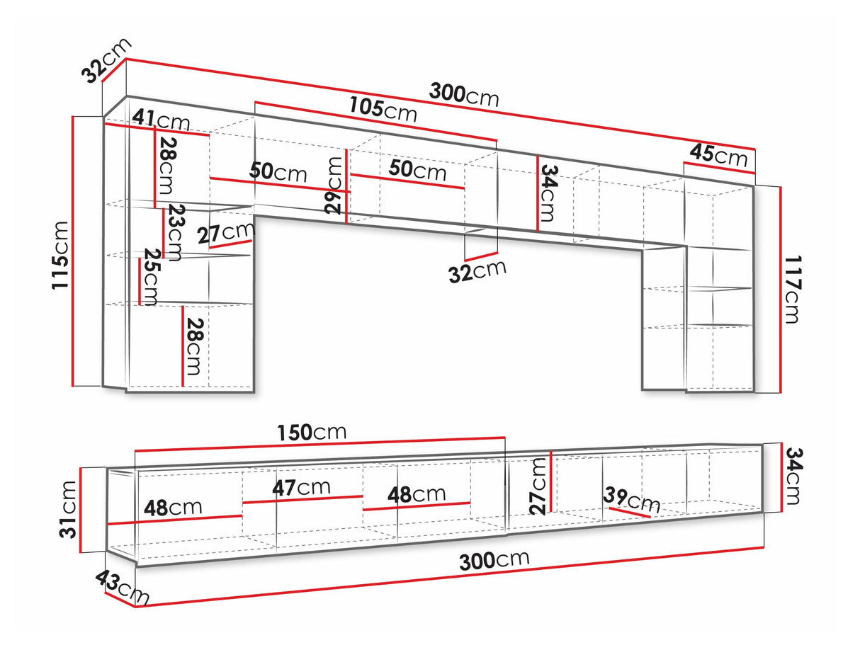Nappali szett Calabrini (Bralani I), -világítás: Fehér, Szín: Fényes fehér 4510395