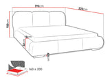 Ágy ROSA, Szín: Coral 55, Alvó felület mérete: 160 x 200 cm
