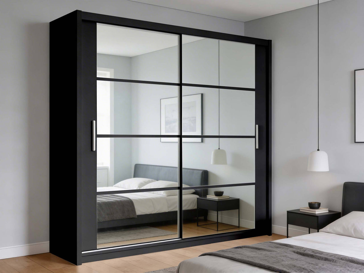 Gardróbszekrény DAKOTA 203, Szín: Fekete