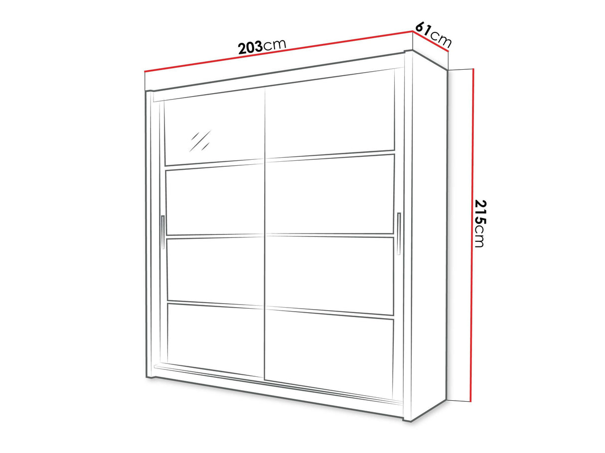 Gardróbszekrény DAKOTA 203, Szín: Fekete