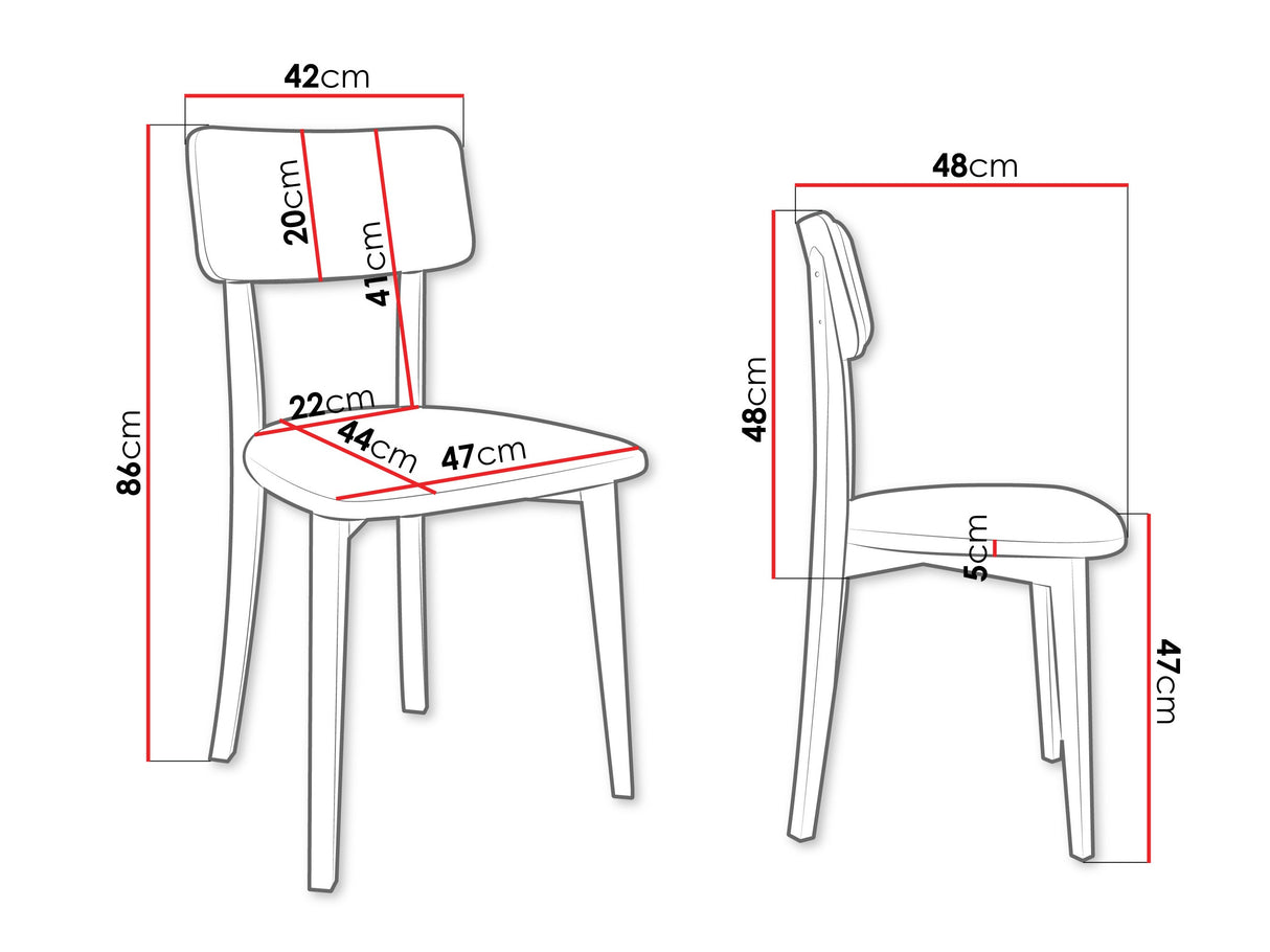 Szék HUGO 6 NEW, Fa színe: Fehér, : 2