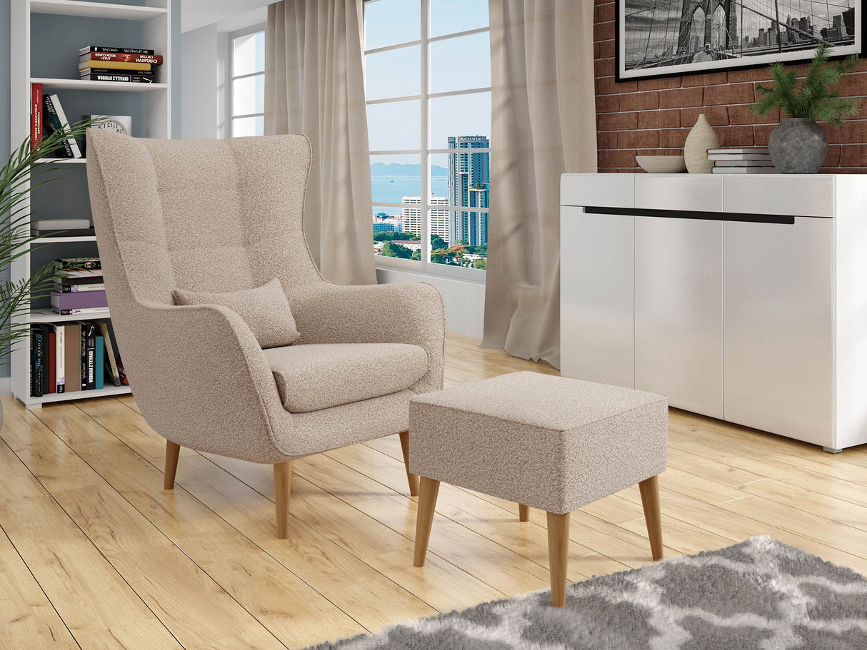 Fotel ESTJANO z podnóżkiem, Szín: Lambi 06