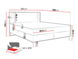 Kontinentális ágy PORTES + topper, Szín: Polo 897, Alvó felület mérete: 160 x 200 cm