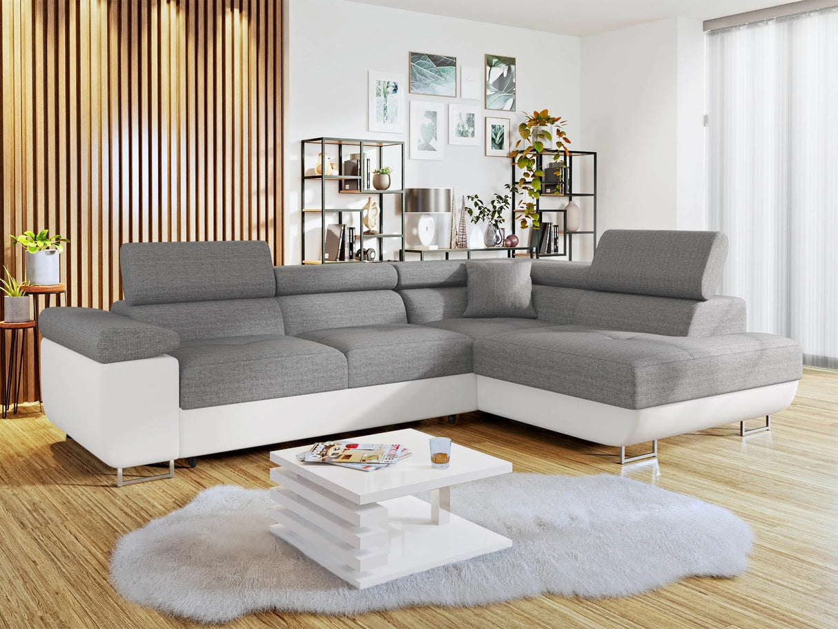 Sarokkanapé TOREZIO, Szín: Soft 017 + Lux 05, Változatok: Jobb 4566915