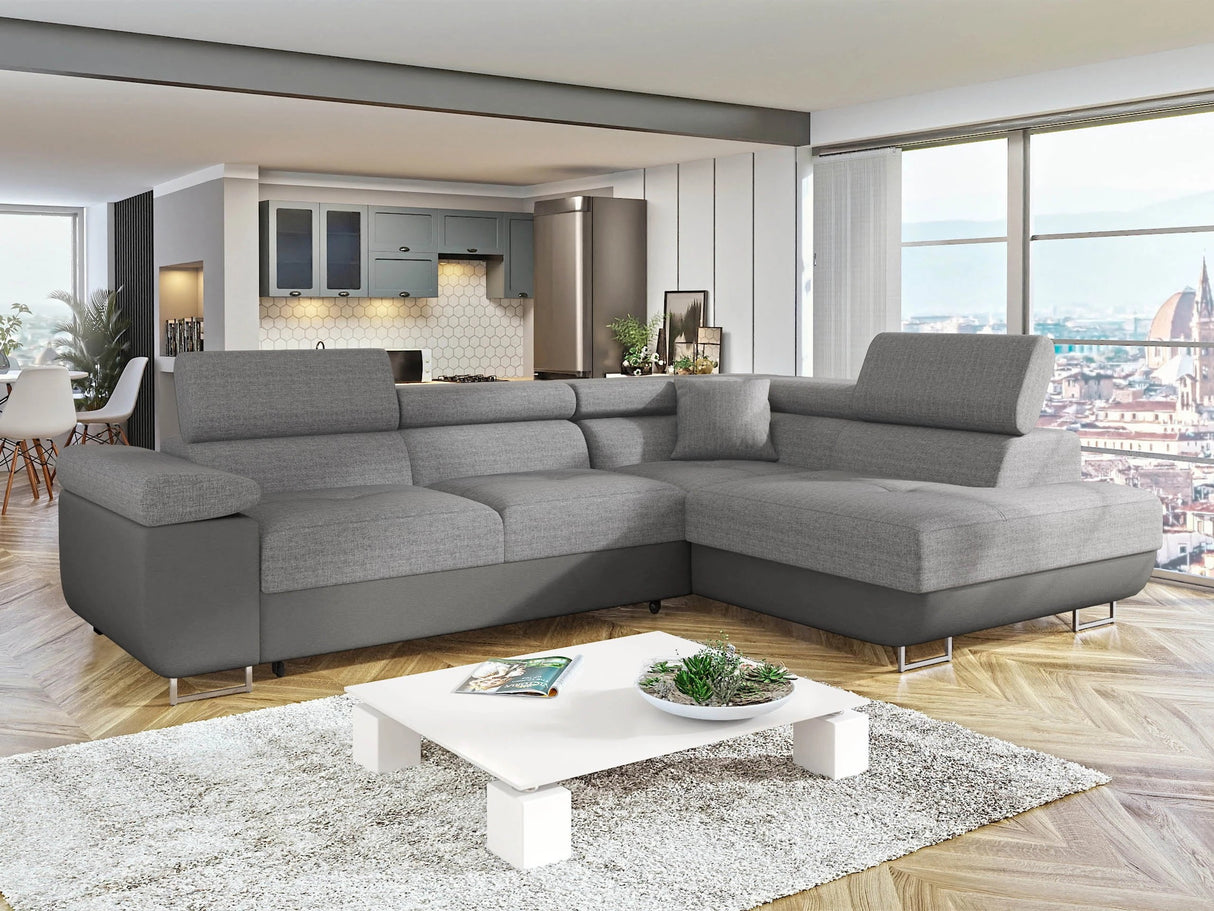 Sarokkanapé TOREZIO, Szín: Soft 029 + Lux 05, Változatok: Jobb 4567157