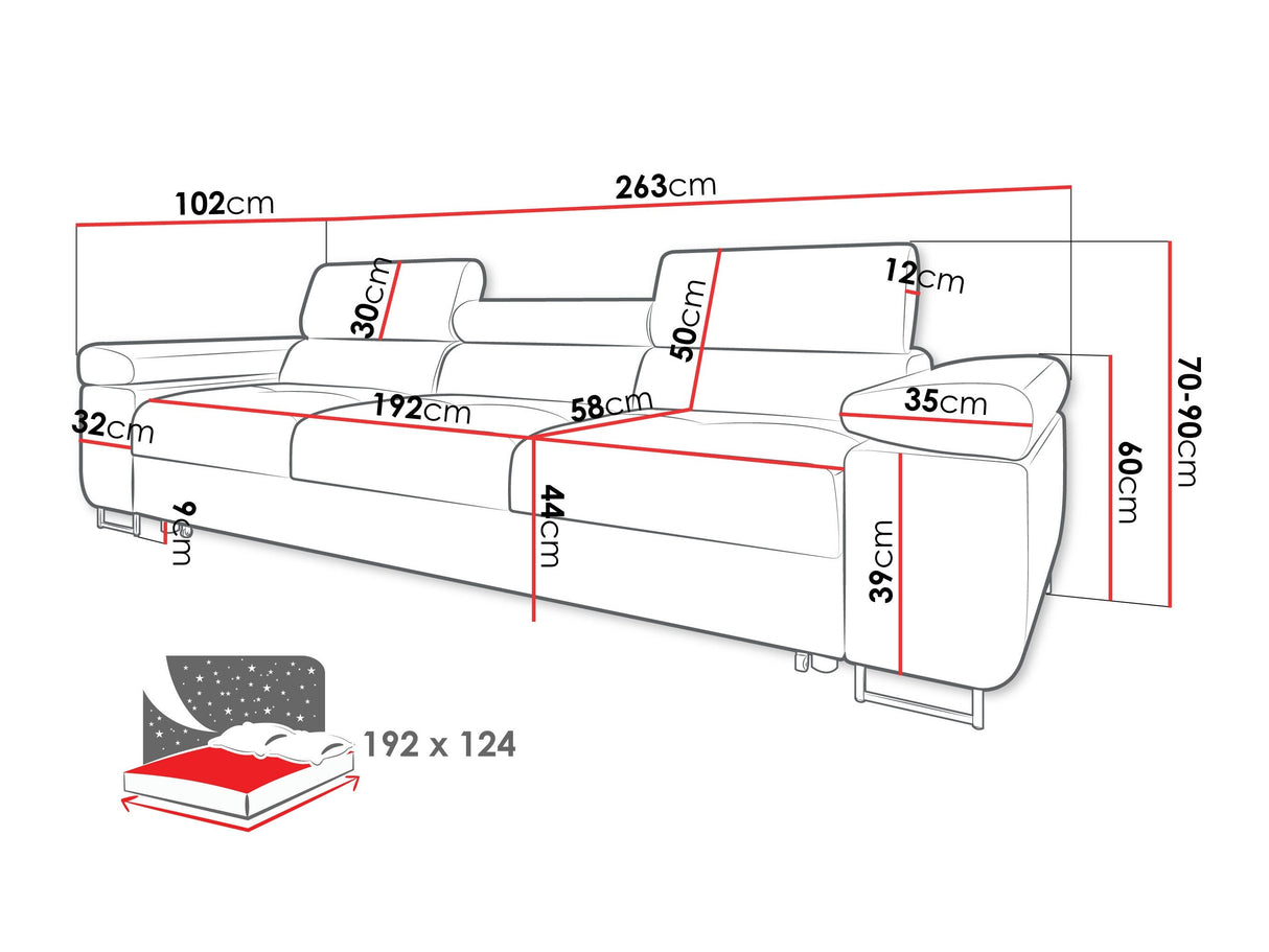 Kanapéágy TOREZIO 3 BIS, Szín: Manila 26 4570427