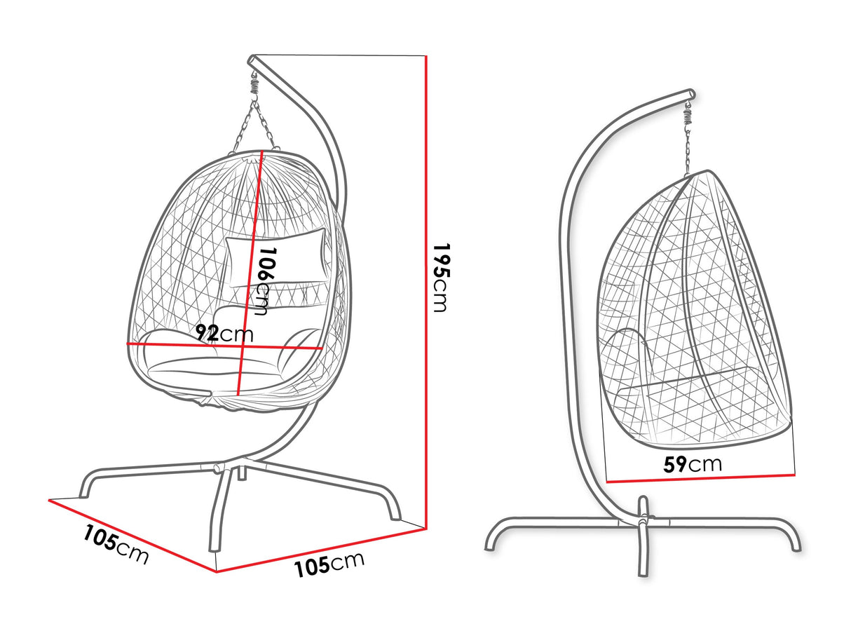 Függőszék wiszący LIWEBO FD4000800, Szín: Krém + Fekete