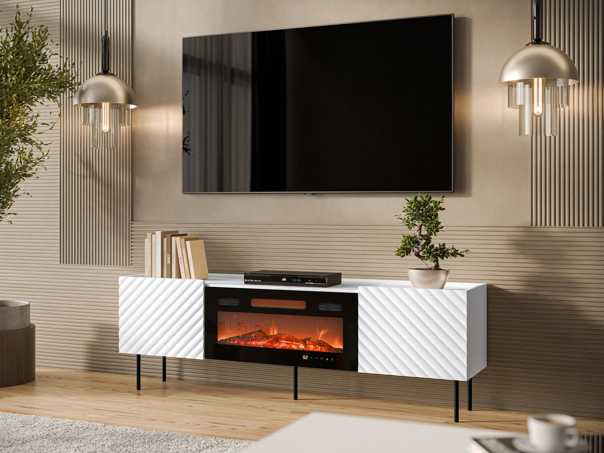 TV-állvány RTV LUCCA 180 2D EF +, Szín: Fehér 4613170