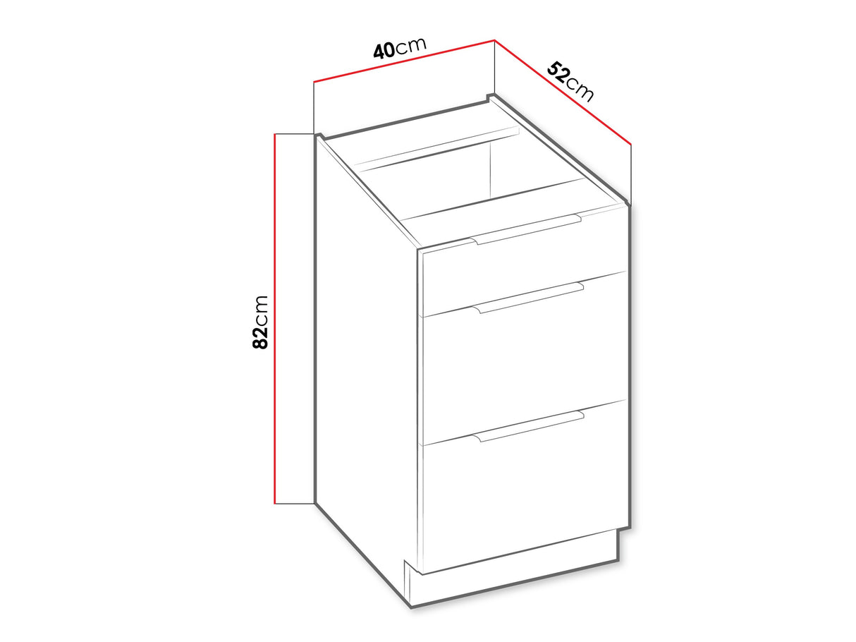 Moduláris szekrény fiókokkal dolna 40 D 3S BB PREM BOX SOLEA
