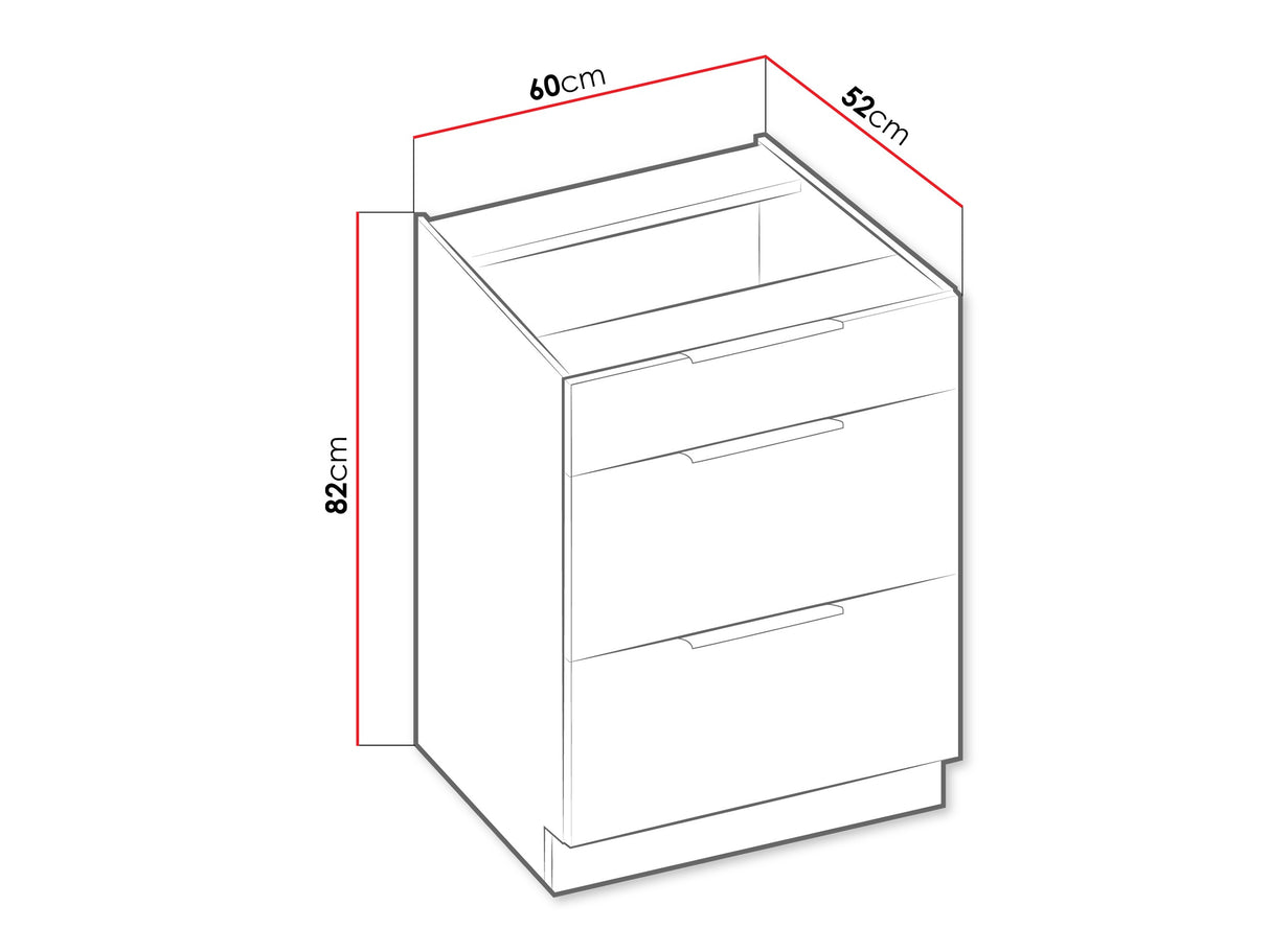 Moduláris szekrény fiókokkal dolna 60 D 3S BB PREM BOX SOLEA