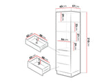 Moduláris szekrény fiókkal és ajtókkal dolna 60 DKS-210 3S 1F PREM BOX SOLEA