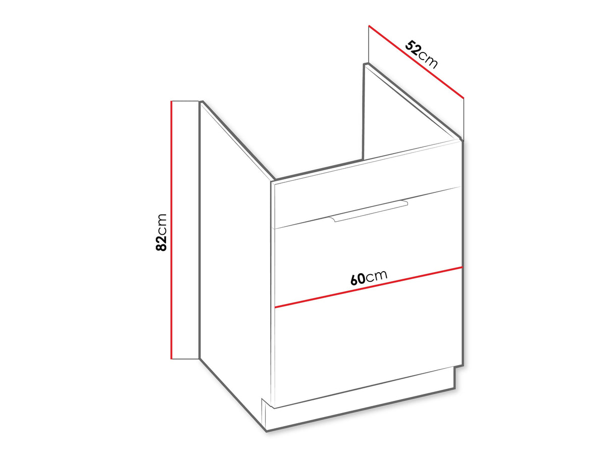 Moduláris mosogató szekrény ajtókkal dolna 60 ZL 1S BB PREM BOX SOLEA