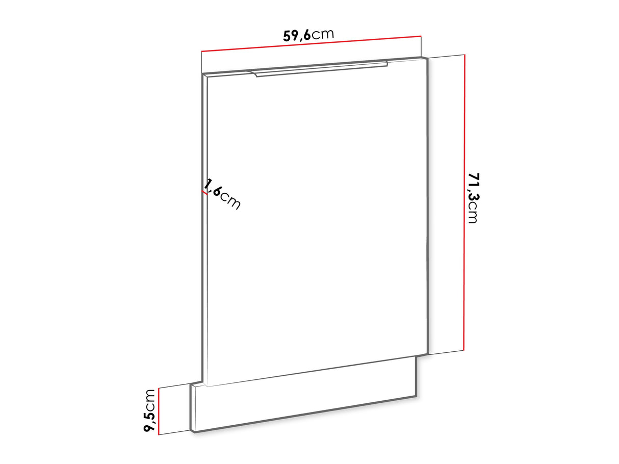 Mosogatógép-ajtó Front zmywarki ZM 713X596 SOLEA