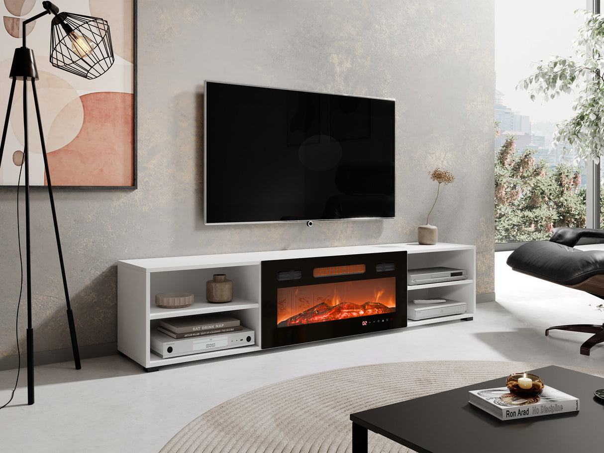 TV-állvány RTV POLO 180 EF +, Szín: Fehér + Fekete 4640974