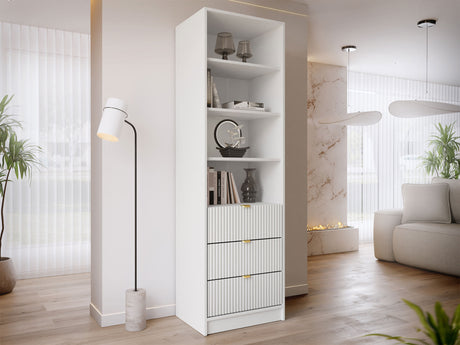 Könyvespolc 3SZ TIRENO, Szín: Fehér 4642570