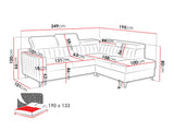 Sarokkanapé MILANO 2r+R+LXp,LXp+R+2r, Szín: Velutto 3, Változatok: Bal 4665845