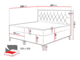 Kontinentális ágy Łoże GULIETTE + topper M, Szín: Fresh 01, Alvó felület mérete: 200 x 200 cm