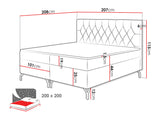 Kontinentális ágy Łoże GULIETTE + topper M, Szín: Fresh 03, Alvó felület mérete: 200 x 200 cm