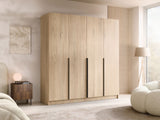 Gardróbszekrény SANTI I, Szín: Cremona tölgy, Fogantyú színe: Fekete