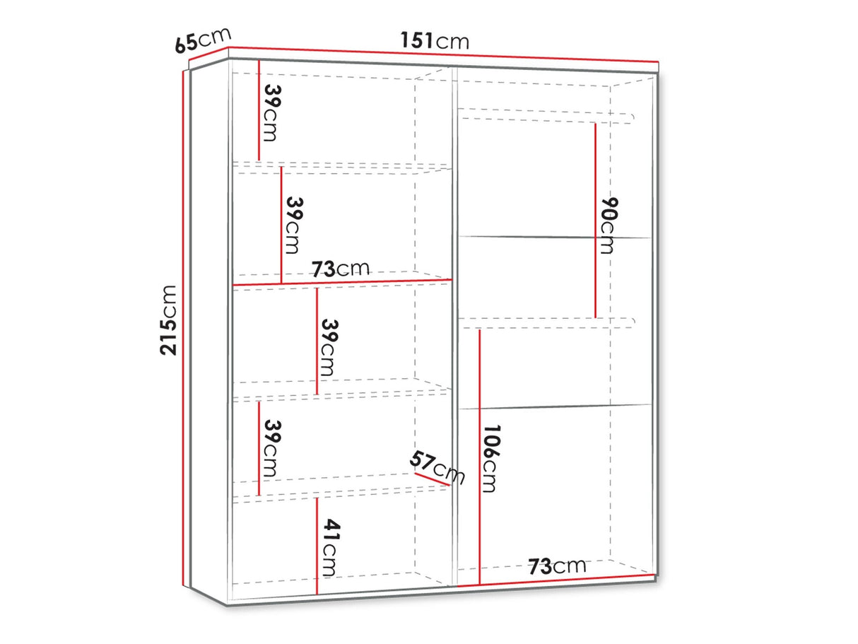 Gardróbszekrény VIGO 150, Szín: Fehér 4805967