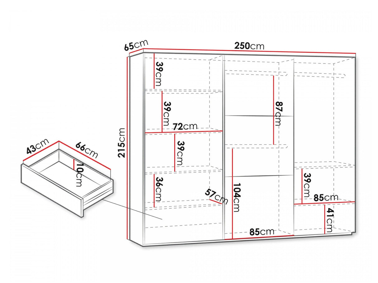 Gardróbszekrény VIGO 250, Szín: Fehér 4806135