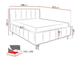 Ágy LUNARO LEG, Szín: Lambi 04, Alvó felület mérete: 140 x 200 cm