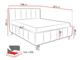 Ágy LUNARO LEG, Szín: Lambi 06, Alvó felület mérete: 160 x 200 cm