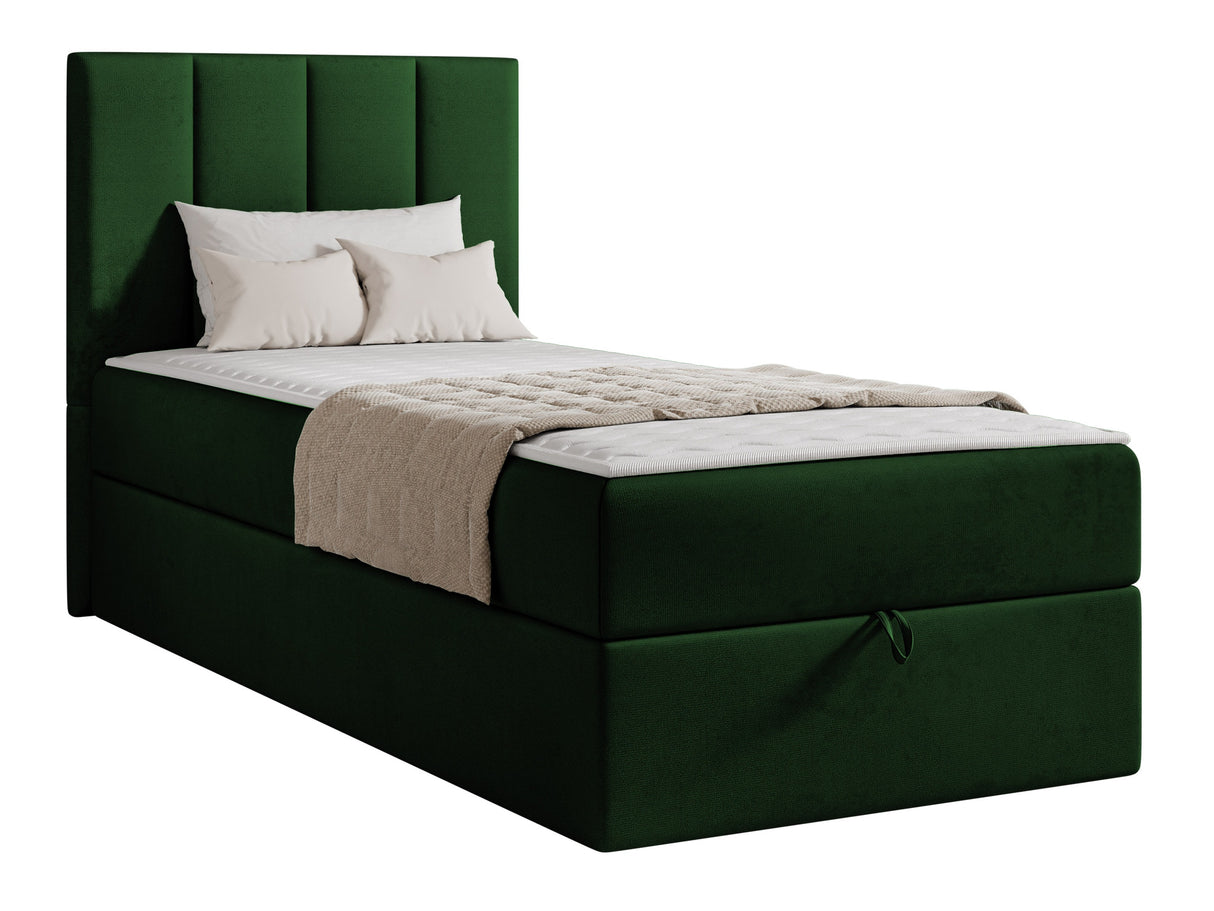Kontinentális ágy Łoże REBOS + topper M, Szín: Polo 889, Alvó felület mérete: 80 x 200 cm