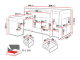 Galériaágy 90x200 ORO SYSTEM 8 platynemwy + biszkoptowy 5005508