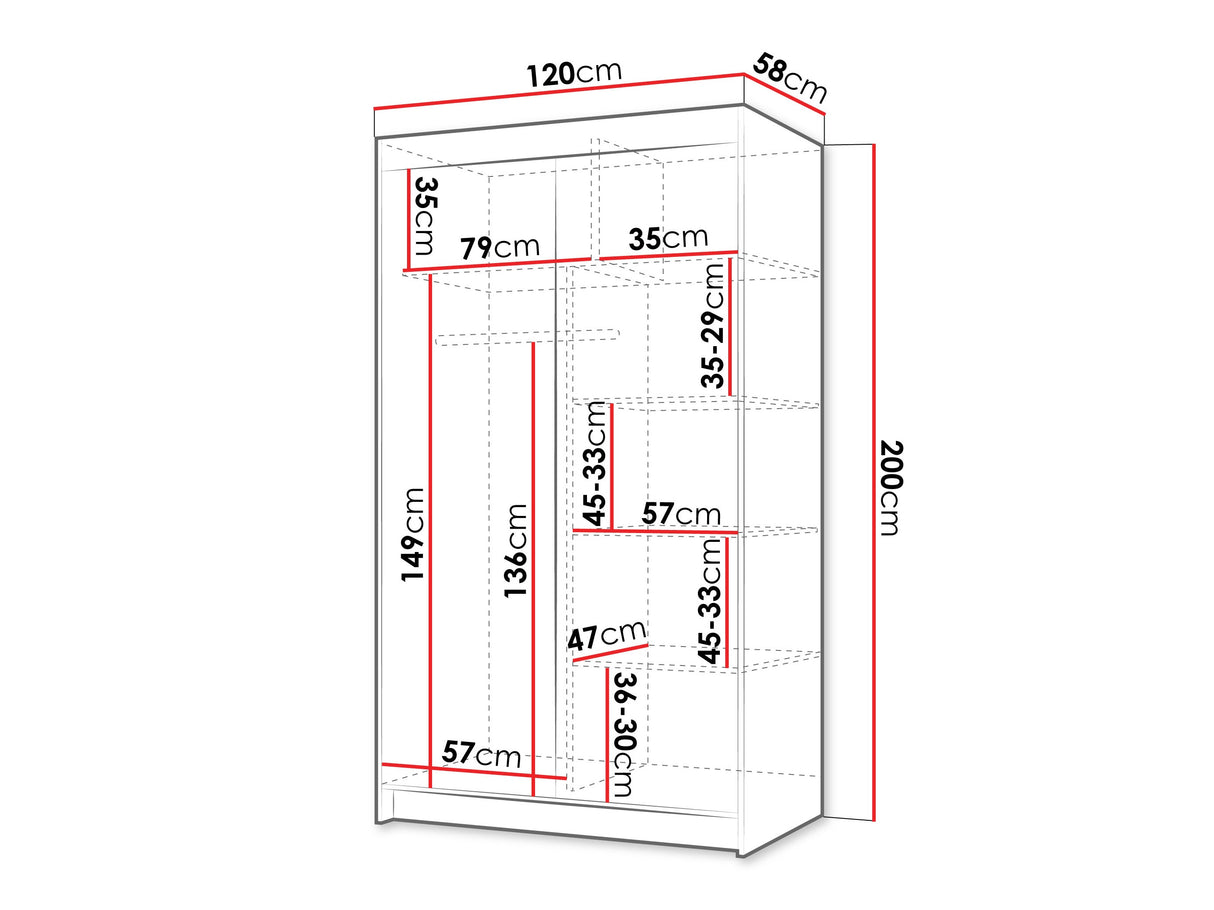 Gardróbszekrény INFINITY 120 II Warmia