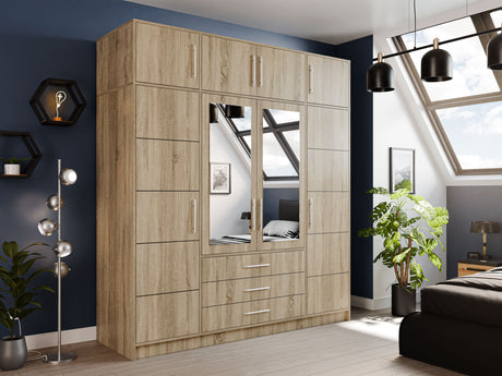 Gardróbszekrény BALI D4 + Szekrény, Szín: Sonoma tölgy 5020995