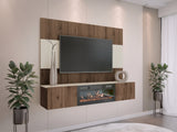 Nappali szett RTV 180x150 DEROMI EF +, Szín: Dió + Világos Travertine