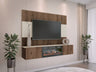 Nappali szett RTV 180x150 DEROMI EF +, Szín: Dió + Világos Travertine
