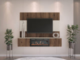 Nappali szett RTV 180x150 DEROMI EF +, Szín: Dió + Világos Travertine